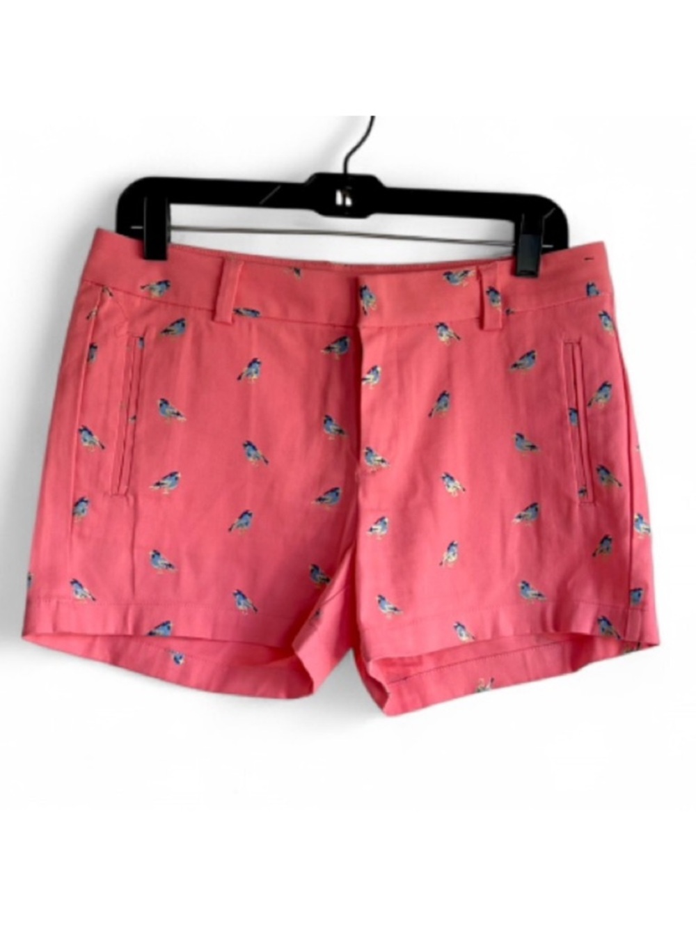 a.n.a Women's Coral Pink Bird Print Cotton Twill Shorts Size 6